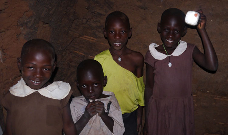 Children with solar light